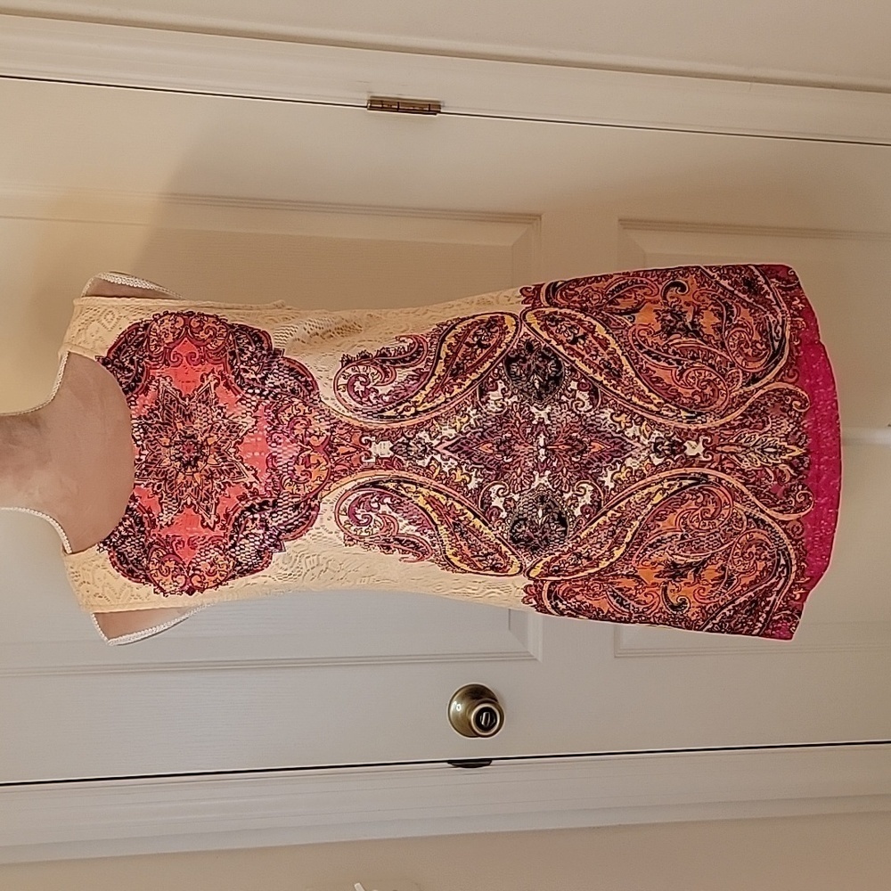 Stilletto's Boho Sleeveless Paisley Dress. Size Jr XL. EUC